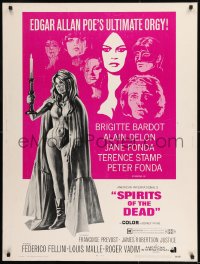 8r092 SPIRITS OF THE DEAD 30x40 1969 Federico Fellini, Reynold Brown artwork of sexy Jane Fonda!