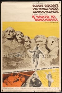 8r140 NORTH BY NORTHWEST 40x60 R1966 Cary Grant chased by crop-duster by Mt. Rushmore, Hitchcock