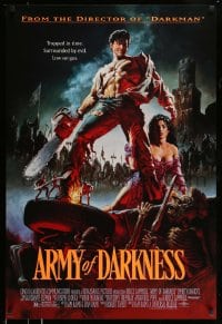8r239 ARMY OF DARKNESS 1sh 1993 Sam Raimi, great artwork of Bruce Campbell with chainsaw hand!