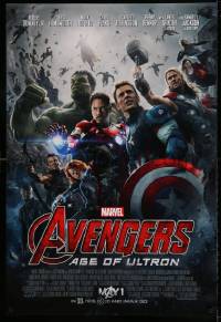 8r245 AVENGERS: AGE OF ULTRON advance DS 1sh 2015 Marvel Comics, Scarlett Johansson, Assemble!