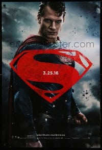 8r271 BATMAN V SUPERMAN teaser DS 1sh 2016 waist-high image of Henry Cavill in title role!