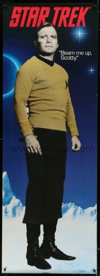 8r192 STAR TREK 26x74 commercial poster 1991 image of William Shatner as Kirk, beam me up Scotty!