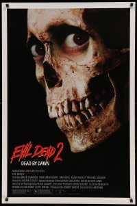 8r403 EVIL DEAD 2 1sh 1987 Dead By Dawn, directed by Sam Raimi, huge close up of creepy skull!