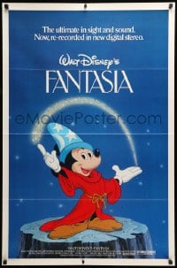 8r408 FANTASIA 1sh R1982 Mickey from Sorcerer's Apprentice, Chernabog, great images!