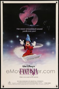 8r409 FANTASIA 1sh R1985 Mickey from Sorcerer's Apprentice & Chernabog from Night on Bald Mountain
