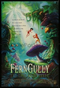 8r423 FERNGULLY int'l DS 1sh 1992 a secret world touched by magic, adorable couple on huge mushroom