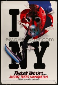 8r445 FRIDAY THE 13th PART VIII recalled teaser 1sh 1989 Jason Takes Manhattan, I love NY in July!