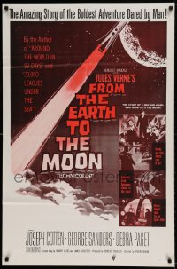 8r448 FROM THE EARTH TO THE MOON 1sh R1960s Jules Verne's boldest adventure dared by man!