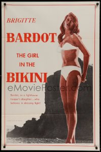 8r458 GIRL IN THE BIKINI 1sh 1958 sexy full-length Brigitte Bardot in skimpy swimsuit!