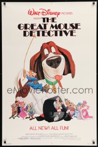 8r482 GREAT MOUSE DETECTIVE 1sh 1986 Walt Disney's crime-fighting Sherlock Holmes rodent cartoon!