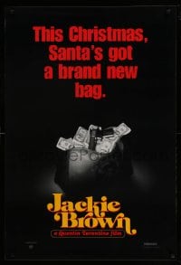 8r567 JACKIE BROWN teaser 1sh 1997 Quentin Tarantino, this Christmas Santa's got a brand new bag!