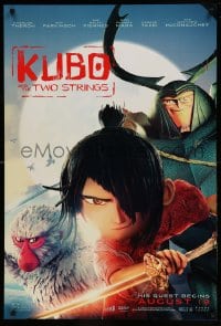 8r597 KUBO & THE TWO STRINGS advance DS 1sh 2016 voices of Mara, Theron, McConaughey, Fiennes, Takei