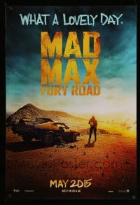 8r656 MAD MAX: FURY ROAD teaser DS 1sh 2015 Tom Hardy in the title role with his V8 Interceptor car!