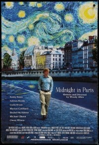 8r686 MIDNIGHT IN PARIS 1sh 2011 cool image of Owen Wilson under Van Gogh's Starry Night!