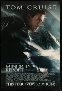 8r689 MINORITY REPORT style B int'l advance DS 1sh 2002 Steven Spielberg, image of Tom Cruise!