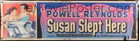 8r130 SUSAN SLEPT HERE paper banner 1954 great artwork of sexy Debbie Reynolds & Dick Powell!