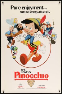 8r759 PINOCCHIO 1sh R1984 Disney classic cartoon about a wooden boy who wants to be real!