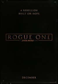 8r810 ROGUE ONE teaser DS 1sh 2016 A Star Wars Story, classic title design over black background!