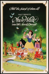 8r855 SNOW WHITE & THE SEVEN DWARFS 1sh R1983 Walt Disney animated cartoon fantasy classic!