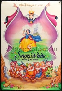 8r856 SNOW WHITE & THE SEVEN DWARFS DS 1sh R1993 Walt Disney animated classic, art of cast!