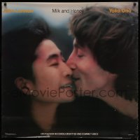 8r153 JOHN LENNON/YOKO ONO 33x33 music poster 1984 cool close-up portrait for Milk and Honey!