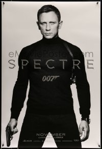 8r865 SPECTRE teaser DS 1sh 2015 cool image of Daniel Craig as James Bond 007 with gun!