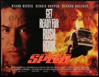 8r171 SPEED 34x44 video poster 1994 huge close up of Keanu Reeves & bus driving through flames!