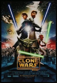 8r894 STAR WARS: THE CLONE WARS advance DS 1sh 2008 Anakin Skywalker, Yoda, & Obi-Wan Kenobi!