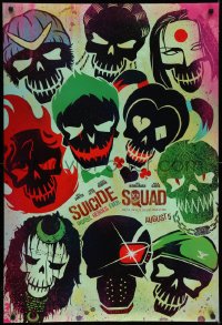 8r906 SUICIDE SQUAD teaser DS 1sh 2016 Smith, Leto as the Joker, Robbie, Kinnaman, cool art!