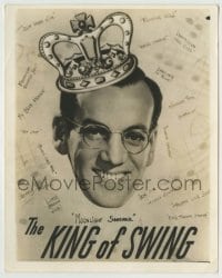 8s118 GLENN MILLER deluxe 8x10 still 1940s wacky portrait of The King of Swing wearing crown!