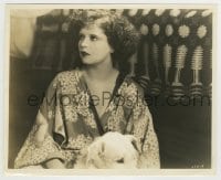 8s156 CALL HER SAVAGE 8x10 still 1932 great c/u of pretty Clara Bow in robe with her dog!