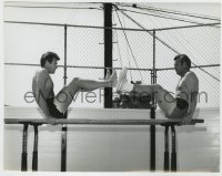 8s185 CLINT EASTWOOD 6.75x8.5 still 1960s working out w/ Charles Gray at Beverly Hills Health Club!