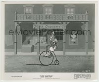 8s210 CRAZY OVER DAISY 8.25x10 still 1949 Disney cartoon, Donald Duck on penny-farthing bicycle!