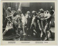 8s214 CULT OF THE COBRA 8x10.25 still 1955 scared guy grabbed by robed men & threatened by guard!