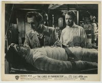 8s215 CURSE OF FRANKENSTEIN 8x10 still 1957 Peter Cushing with monster Christopher Lee in lab!