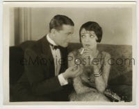 8s257 DRAG 8x10.25 still 1929 close up of Richard Barthelmess lighting sexy Lila Lee's cigarette!