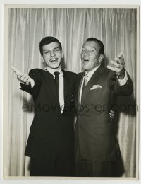 8s266 ED SULLIVAN SHOW TV 7x9 still 1963 clowning & singing with Frank Sinatra Jr.!