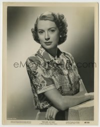 8s269 EDWARD MY SON 8x10.25 still 1949 wonderful portrait of pretty Deborah Kerr in printed blouse!