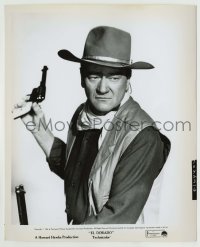 8s270 EL DORADO 8.25x10 still 1966 best close portrait of big John Wayne with rifle & pistol!