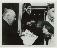 8s287 FAMILY PLOT candid 8.25x9.75 still 1976 Hitchcock looking at script with Karen Black & Devane!