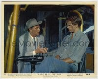 8s022 HOME FROM THE HILL color 8x10 still #10 1960 Robert Mitchum with George Hamilton in forklift!