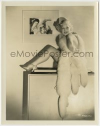 8s533 MARY CARLISLE 8.25x10 still 1930s the beautiful blonde dressed in fox fur & nothing else!