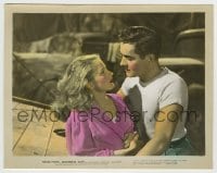 8s029 NIGHTMARE ALLEY color 8x10.25 still 1947 best close up of carny Tyrone Power & Coleen Gray!