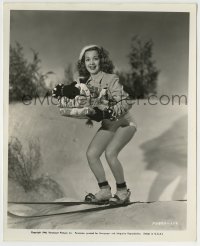 8s597 OLGA SAN JUAN 8.25x10 still 1946 sexy Christmas tree on skis with presents in her hands!