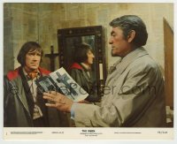 8s031 OMEN 8x10 mini LC #1 1976 David Warner stares at Gregory Peck looking at photos!