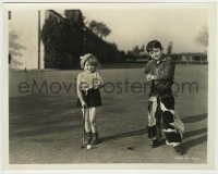 8s615 OUR GANG 8x10 still 1930s cute Darla Hood & Alfalfa Switzer putting on the golf course!