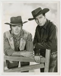 8s674 RAWHIDE TV 7.25x9 still 1950s great posed portrait of Clint Eastwood & Eric Fleming!