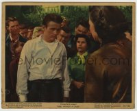 8s034 REBEL WITHOUT A CAUSE color 8x10 still #9 1955 James Dean doesn't fit in at his new school!