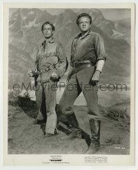8s736 SHANE 8x10 still R1959 posed full-length portrait of Alan Ladd & Van Heflin by mountains!