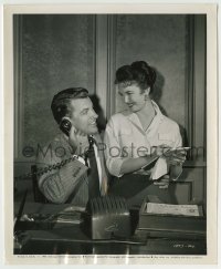 8s748 SLAUGHTER ON 10th AVE 8.25x10 still 1957 Richard Egan fools around with office stenographer!